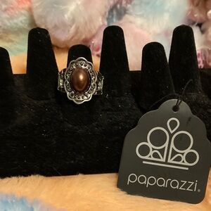 Paparazzi Silver Ring with Brown Stone